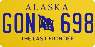 AK license plate GON698