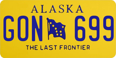 AK license plate GON699