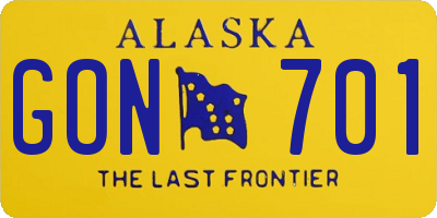AK license plate GON701