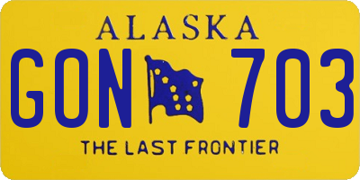 AK license plate GON703