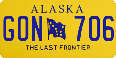 AK license plate GON706