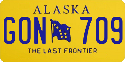 AK license plate GON709