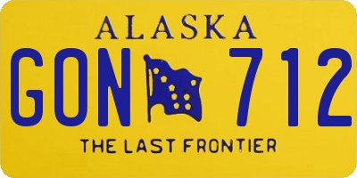AK license plate GON712