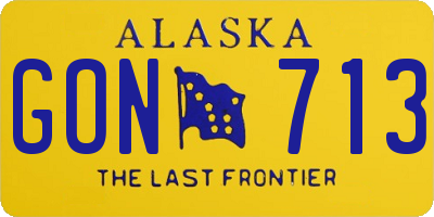 AK license plate GON713