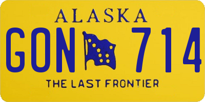 AK license plate GON714