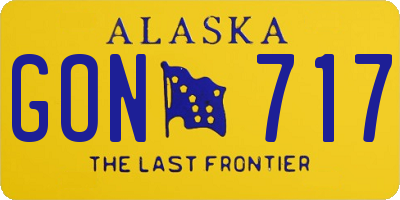 AK license plate GON717