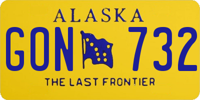 AK license plate GON732