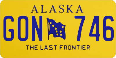AK license plate GON746