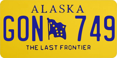 AK license plate GON749