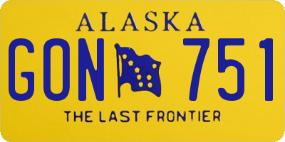 AK license plate GON751
