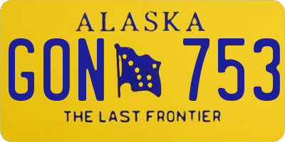 AK license plate GON753