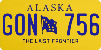 AK license plate GON756