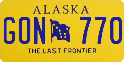 AK license plate GON770