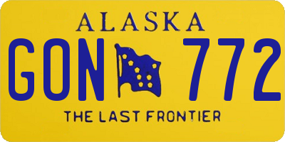 AK license plate GON772