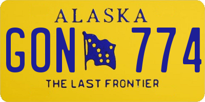 AK license plate GON774