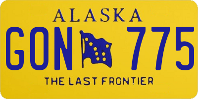 AK license plate GON775