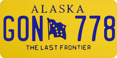 AK license plate GON778