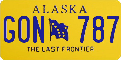 AK license plate GON787