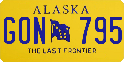 AK license plate GON795