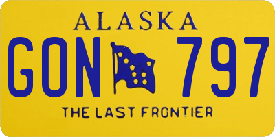 AK license plate GON797