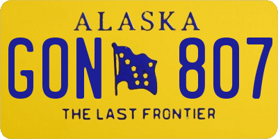 AK license plate GON807