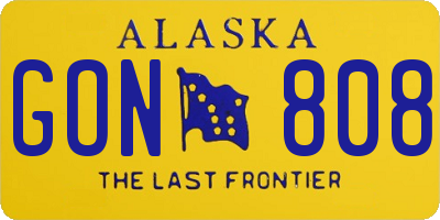 AK license plate GON808