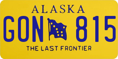 AK license plate GON815