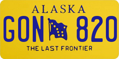 AK license plate GON820