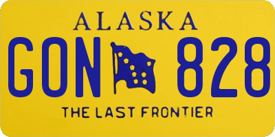 AK license plate GON828