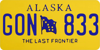 AK license plate GON833