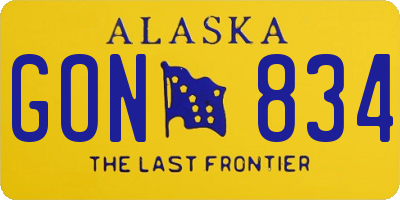 AK license plate GON834