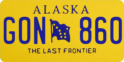 AK license plate GON860