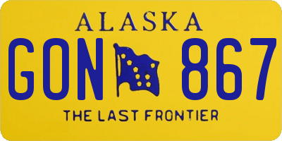 AK license plate GON867
