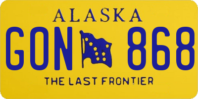 AK license plate GON868