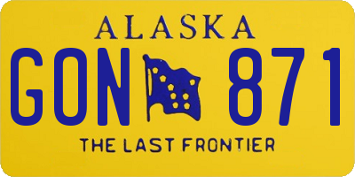 AK license plate GON871