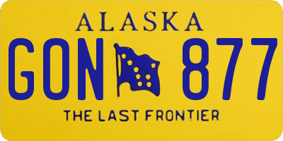 AK license plate GON877