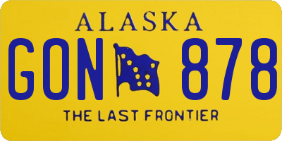 AK license plate GON878