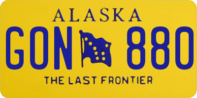 AK license plate GON880