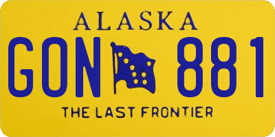 AK license plate GON881