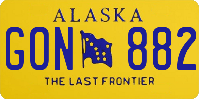 AK license plate GON882