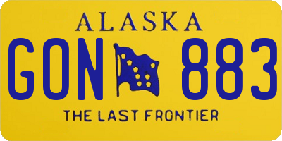 AK license plate GON883
