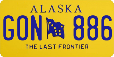 AK license plate GON886