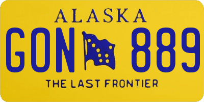 AK license plate GON889