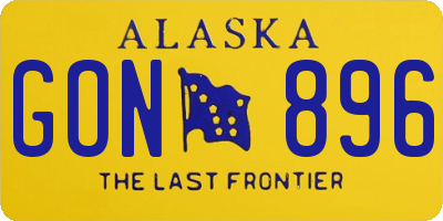 AK license plate GON896