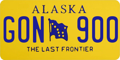 AK license plate GON900