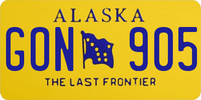 AK license plate GON905