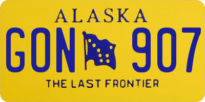 AK license plate GON907