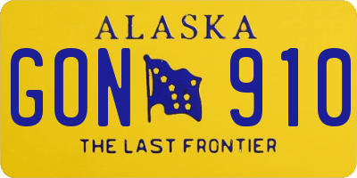 AK license plate GON910