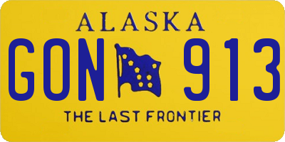 AK license plate GON913