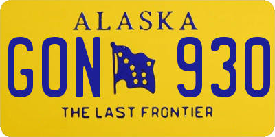 AK license plate GON930